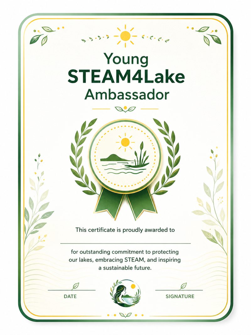 Young STEAM4Lake Ambassador oklevél